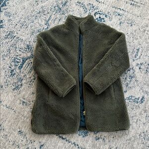 J. Crew Teddy Sherpa coat olive army green size medium
